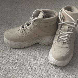 Tan High-Top Sneakers